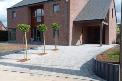 Buitenaanleg van oprit en terras in Vlaams-Brabant en Luik